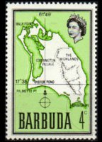 Barbuda 1968 - set Map: 4 c