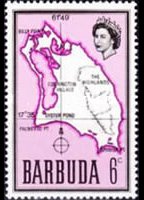 Barbuda 1968 - set Map: 6 c