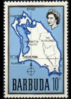 Barbuda 1968 - set Map: 10 c