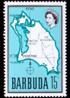 Barbuda 1968 - set Map: 15 c