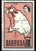 Barbuda 1968 - set Map: 20 c su ½  c