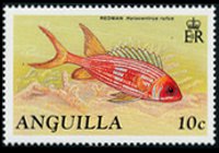 Anguilla 1990 - serie Pesci: 10 c