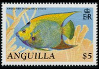 Anguilla 1990 - set Fishes: 5 $
