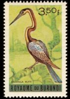 Burundi 1965 - serie Uccelli: 3,50 fr