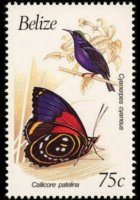 Belize 1990 - set Birds and butterflies: 75 c