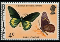 Belize 1974 - set Butterflies: 4 c