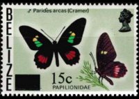 Belize 1974 - set Butterflies: 15 c su 35 c