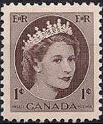 Canada 1954 - serie Regina Elisabetta II: 1 c