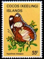 Isole Cocos 1982 - serie Farfalle: 55 c
