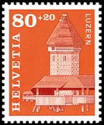 Switzerland 1960 - set Postal history and buildings: 80 c + 20 c
