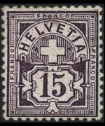 Svizzera 1882 - serie Croce e cifra: 15 c