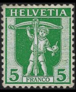 Switzerland 1907 - set Tell's son and Helvetia: 5 c
