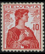 Switzerland 1909 - set Helvetia - new type: 10 c