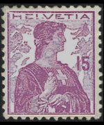 Switzerland 1909 - set Helvetia - new type: 15 c