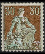 Switzerland 1908 - set Sitting Helvetia: 30 c