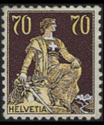 Switzerland 1908 - set Sitting Helvetia: 70 c
