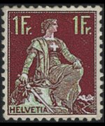 Switzerland 1908 - set Sitting Helvetia: 1 fr