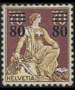 Switzerland 1908 - set Sitting Helvetia: 80 c su 70 c