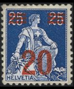 Switzerland 1908 - set Sitting Helvetia: 20 c su 25 c