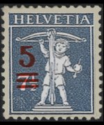 Svizzera 1909 - serie Walter Tell: 5 c su 7½ c