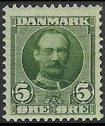 Danimarca 1907 - serie Re Federico VIII: 5 ø