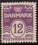 Danimarca 1905 - serie Cifra e onde: 12 ø