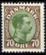 Danimarca 1913 - serie Re Cristiano X: 70 ø