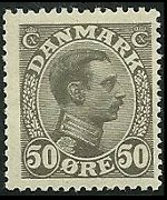 Denmark 1913 - set King Christian X: 50 ø