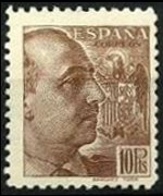 Spain 1939 - set Portrait of General Franco: 10 ptas