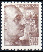 Spain 1939 - set Portrait of General Franco: 10 c