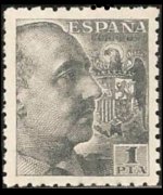 Spain 1939 - set Portrait of General Franco: 1 pta