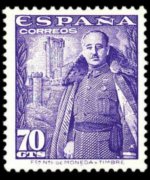 Spagna 1948 - serie Generale Franco: 70 c