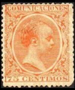 Spagna 1889 - serie Re Alfonso XIII: 75 c