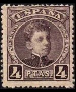 Spain 1901 - set King Alfonso XIII: 4 ptas