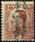 Spain 1931 - set King Alfonso XIII overprinted: 2 c