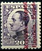 Spain 1931 - set King Alfonso XIII overprinted: 20 c