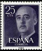 Spain 1955 - set Franco's portrait: 25 c