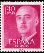 Spain 1955 - set Franco's portrait: 1,40 ptas