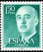 Spain 1955 - set Franco's portrait: 1,50 ptas