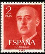 Spain 1955 - set Franco's portrait: 2 ptas