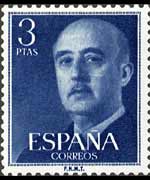 Spain 1955 - set Franco's portrait: 3 ptas