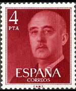 Spain 1955 - set Franco's portrait: 4 ptas