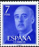 Spain 1955 - set Franco's portrait: 7 ptas