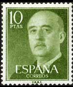 Spain 1955 - set Franco's portrait: 10 ptas