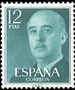 Spain 1955 - set Franco's portrait: 12 ptas