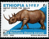 Ethiopia 2005 - set Black rhinoceros: 5 c