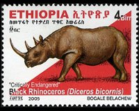Ethiopia 2005 - set Black rhinoceros: 4 b