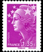Francia 2008 - serie Marianna di Beaujard: 1,35 €