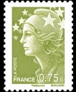 Francia 2008 - serie Marianna di Beaujard: 0,75 €