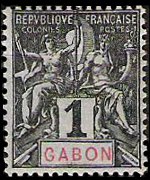Gabon 1904 - set Navigation and commerce: 1 c